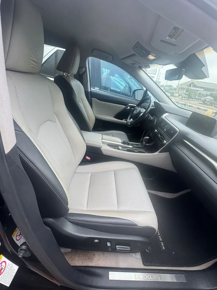 Lexus RX350, 2017, black, interior front seats, photo 10 of 14